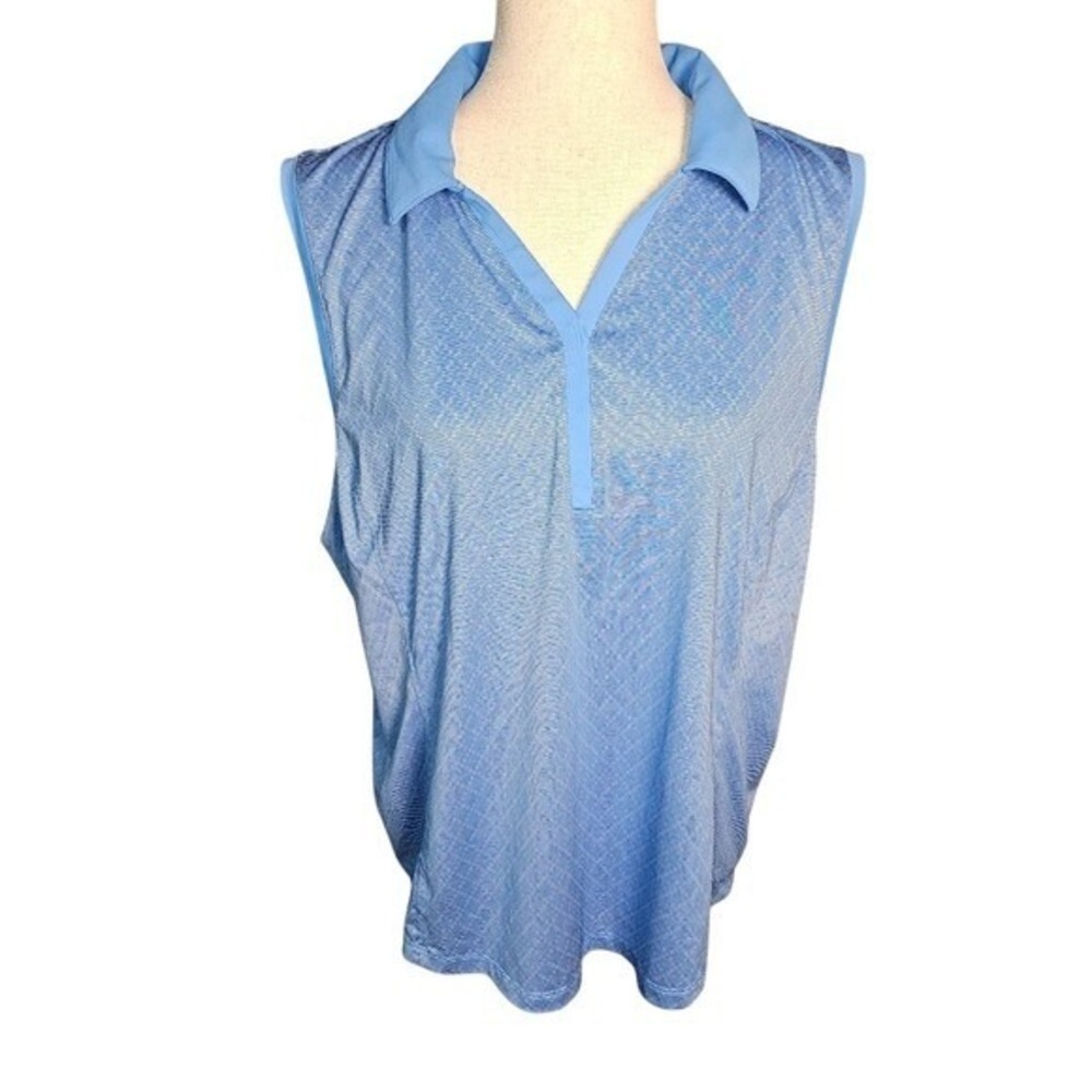 Lady Hagen Blue Sleeveless Colared Polo Women's Golf Performance Top XL